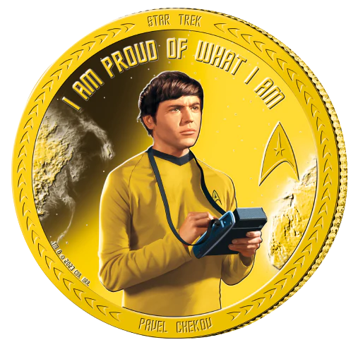 Star Trek  2023 50c Pavel Chekov Gold-plated Prooflike Coin