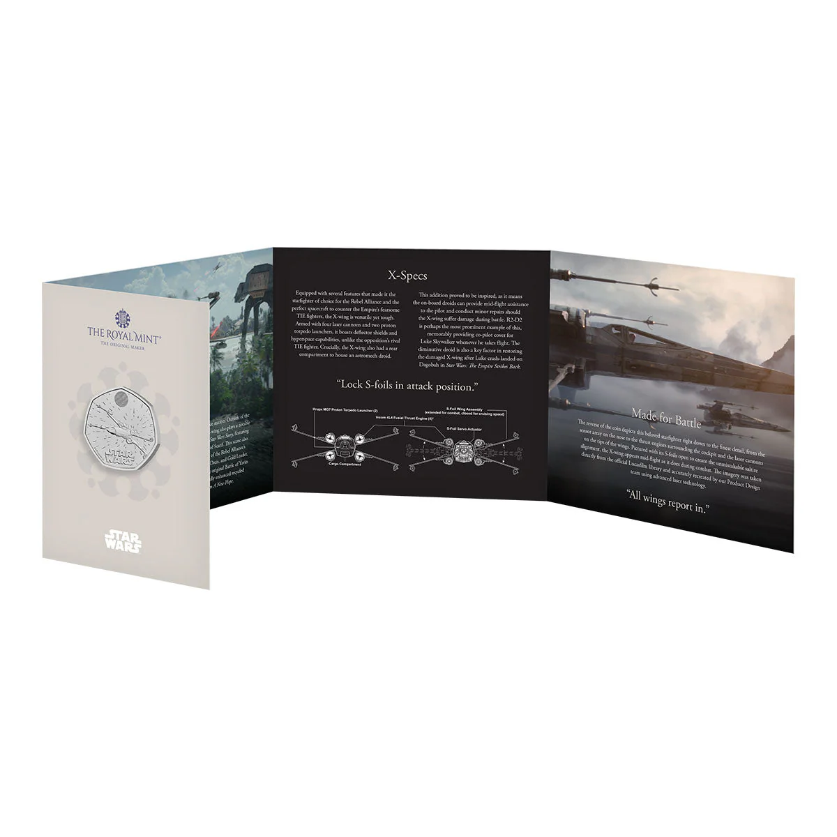 Great Britain Star Wars X-Wing 2024 50p Cupro-Nickel Brilliant Uncirculated Coin - Image 5