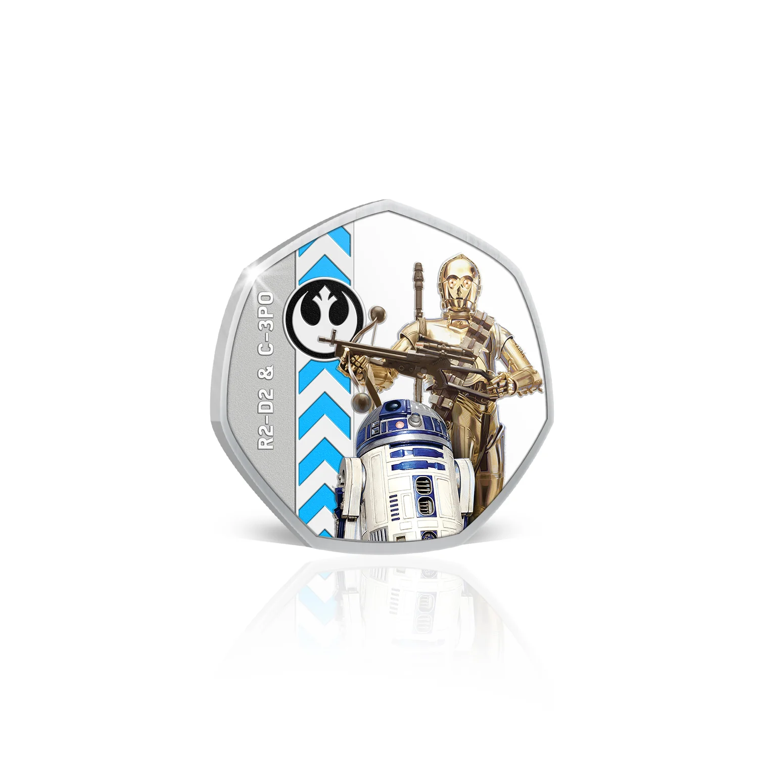 Star Wars Lightside R2-D2 & C-3PO Silver-plated Prooflike Medallion - Image 2