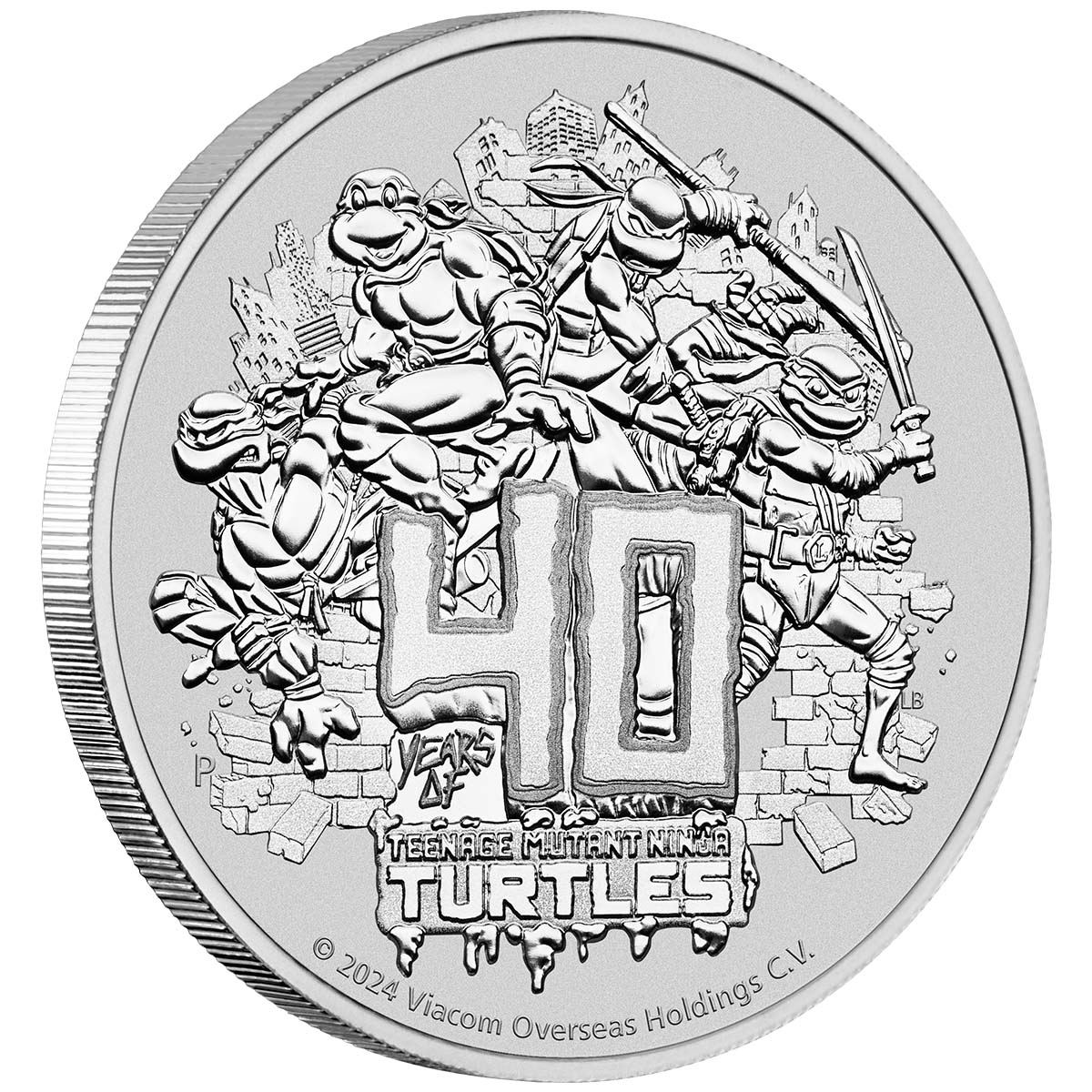 Teenage Mutant Ninja Turtles 40th Anniversary 2024 $1 1oz Silver Uncirculated Coin - Image 2