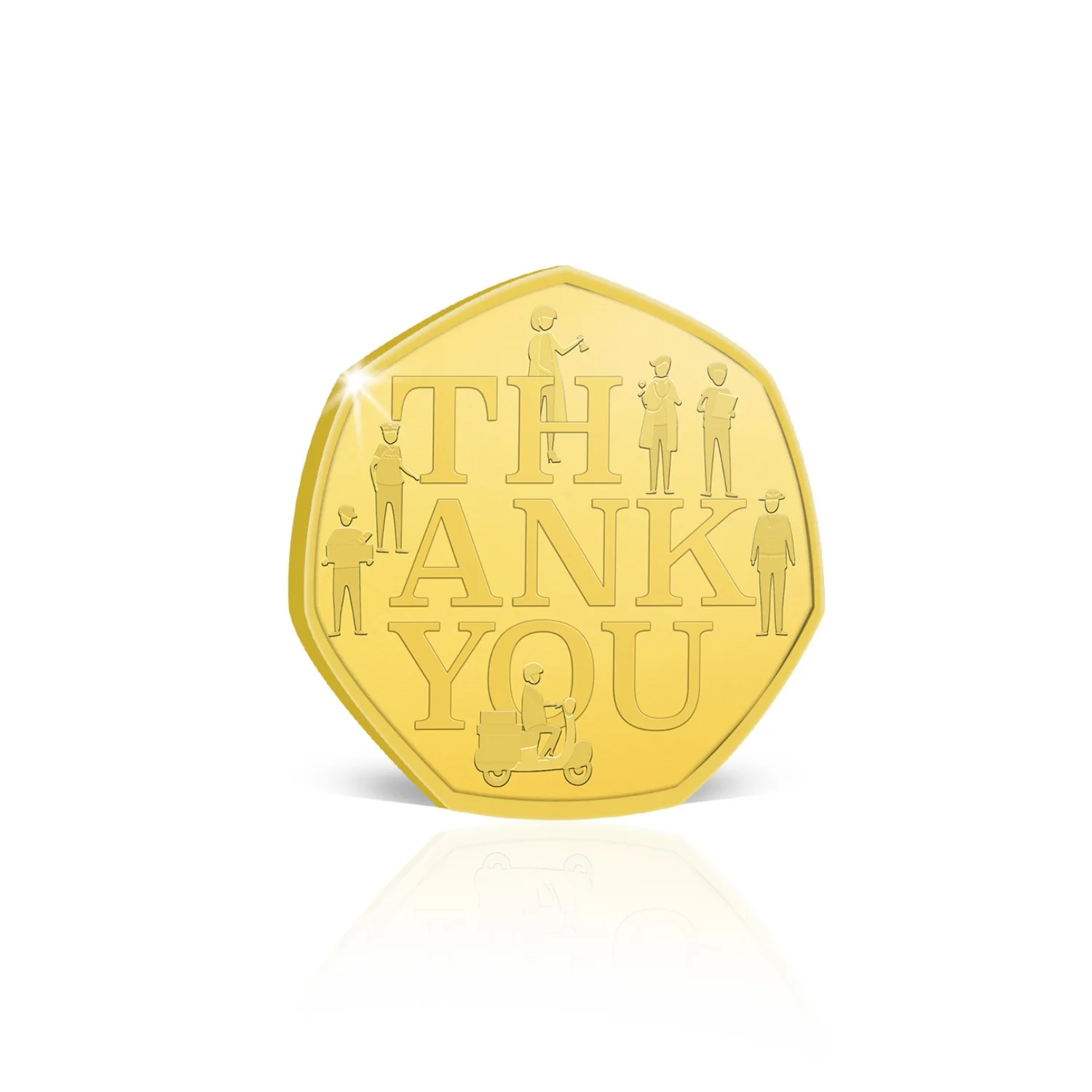 Thank You 2020 Half Dollar Charity Workers Gold-plated Medallion - Image 2