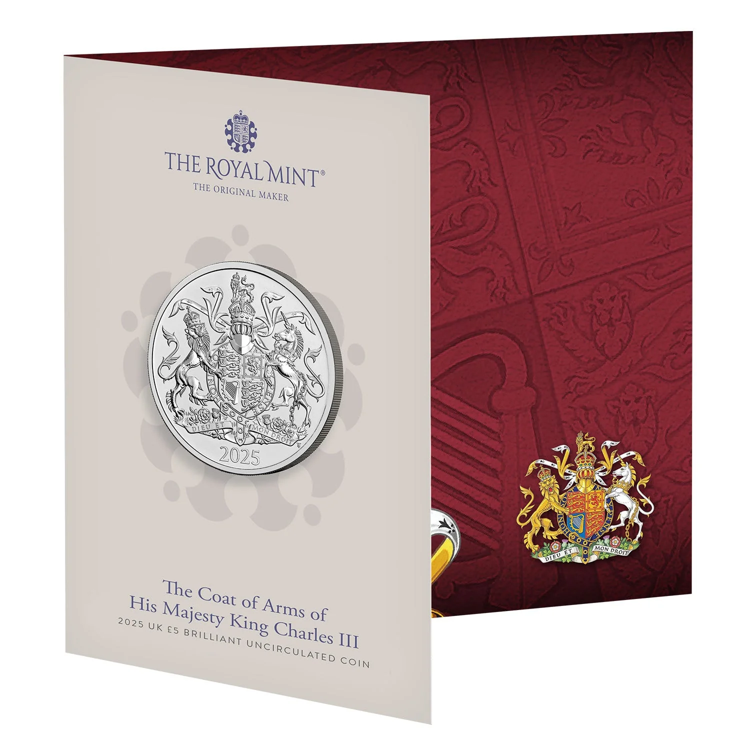Great Britain Royal Arms of Charles III 2025 £5 Brilliant Uncirculated Coin - Image 3