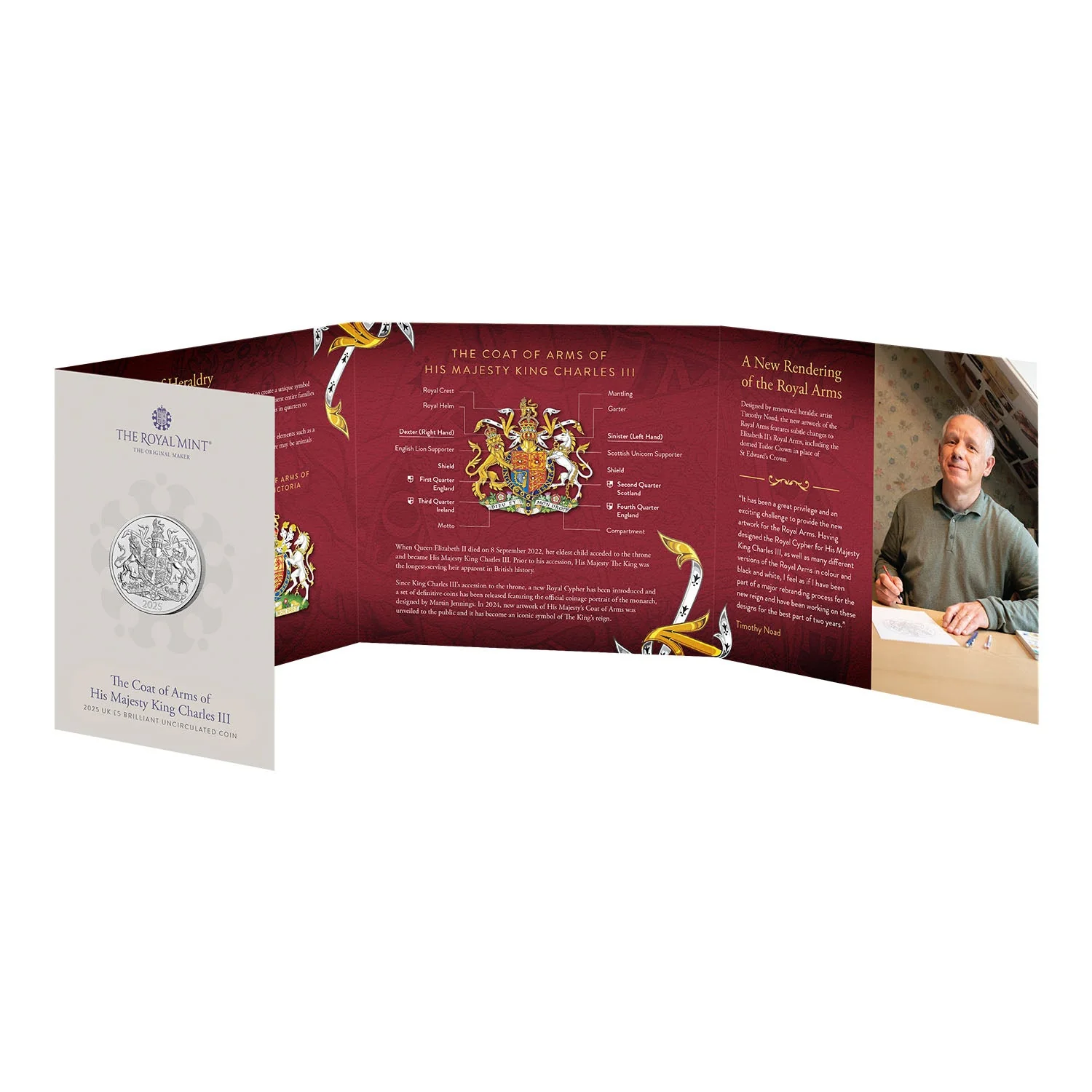 Great Britain Royal Arms of Charles III 2025 £5 Brilliant Uncirculated Coin - Image 4