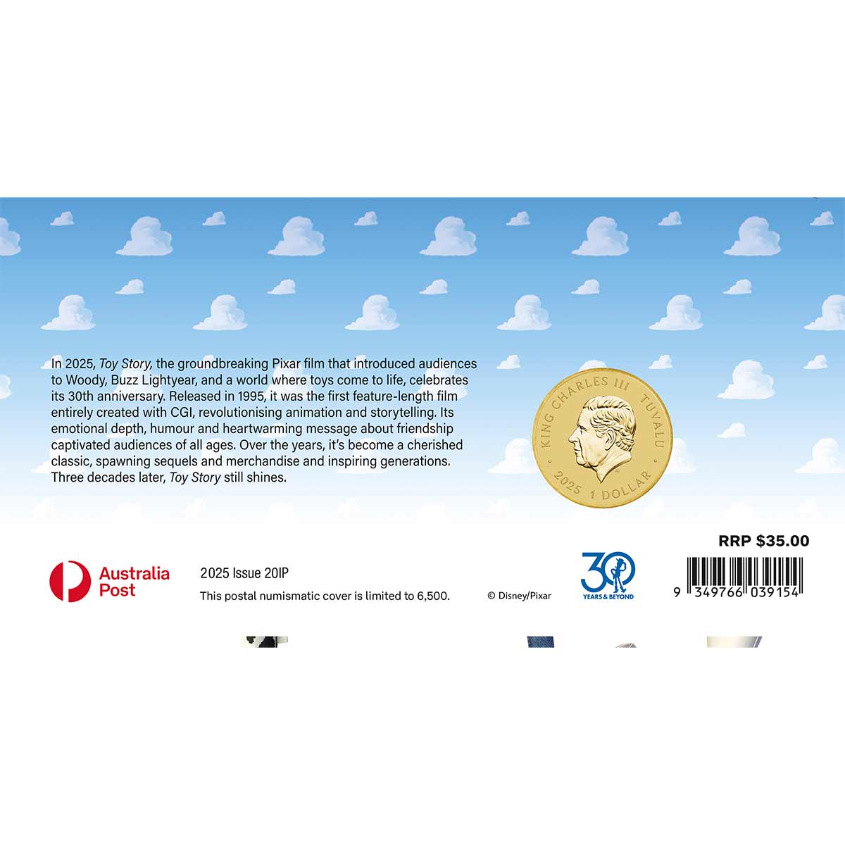 Toy Story 30th Anniversary 2025 $1 Stamp & Coin Cover - Image 4