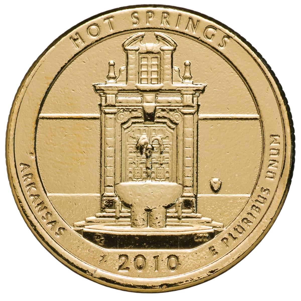 America the Beautiful 2010 Quarter Hot Springs Gold-plated Coin