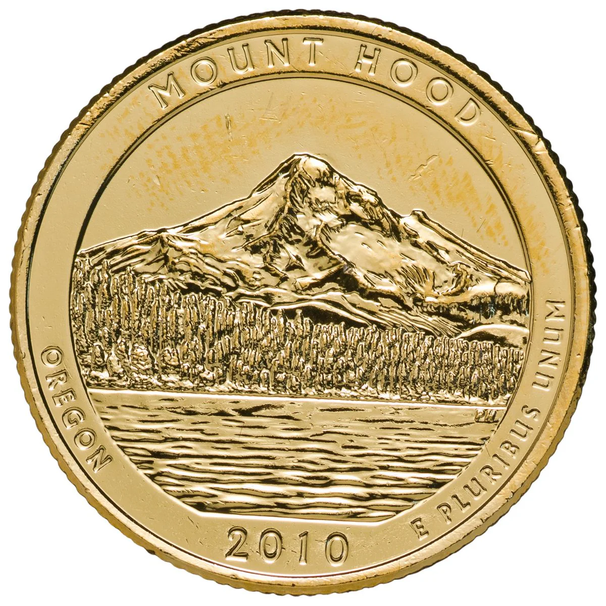 US National Parks 2010 Mount Hood Gold-plated Coin