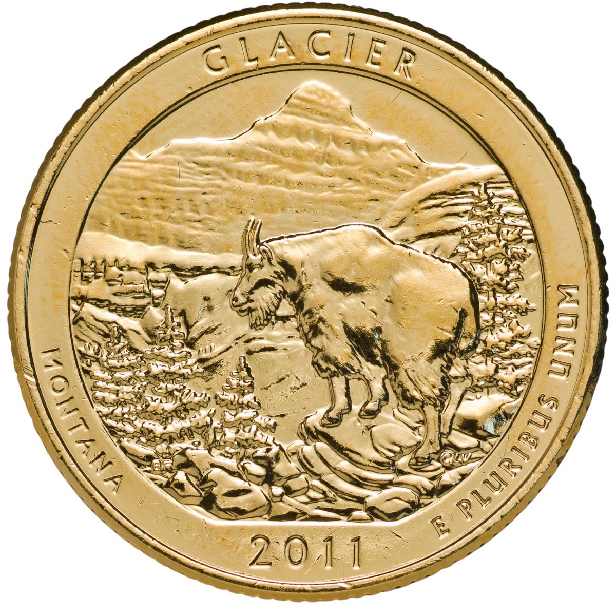 America the Beautiful 2011 Quarter Glacier Gold-plated Coin