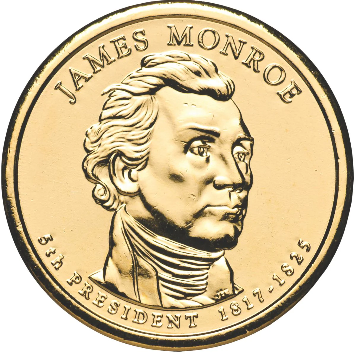 US Presidents 2008 $1 James Monroe Gold-plated Coin