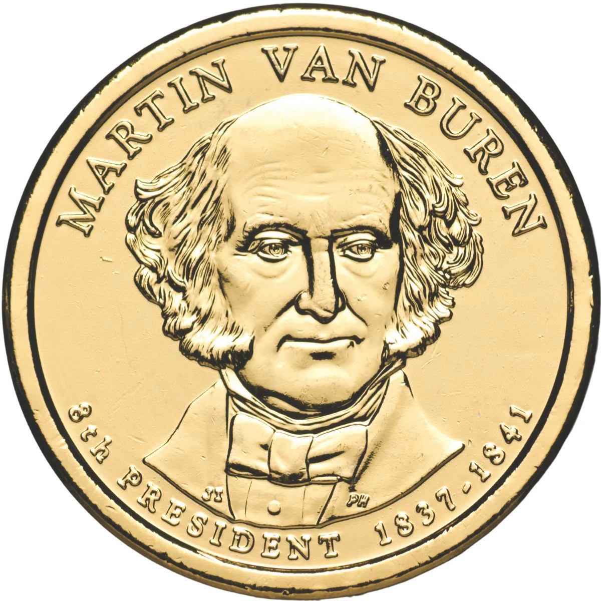 US Presidents 2008 $1 Martin Van Buren Gold-plated Coin