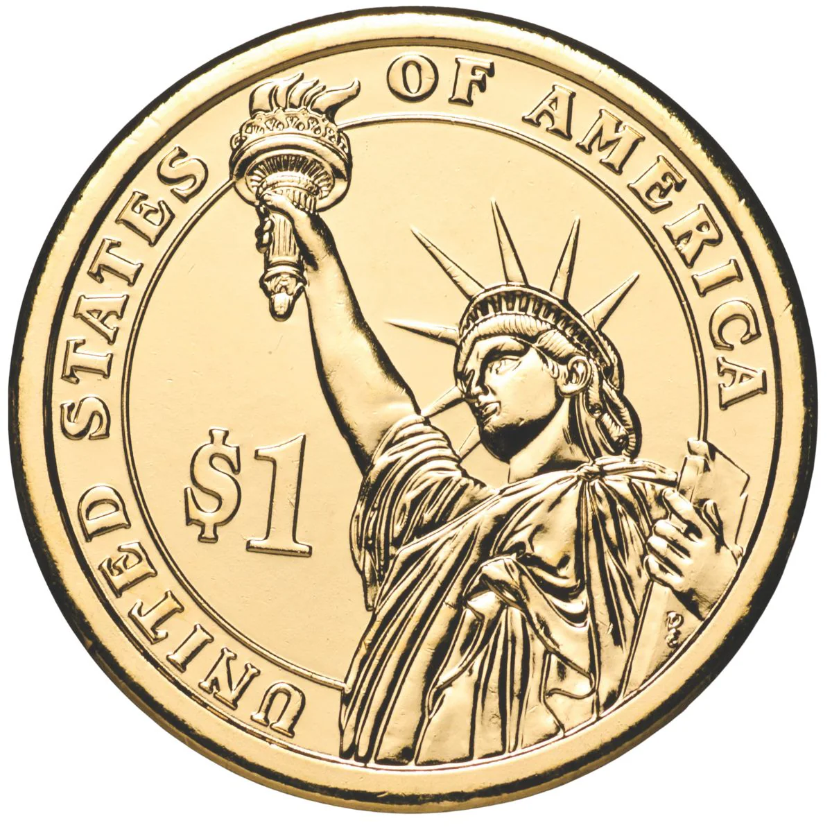 US Presidents 2009 $1 James K. Folk Gold-plated Coin - Image 2