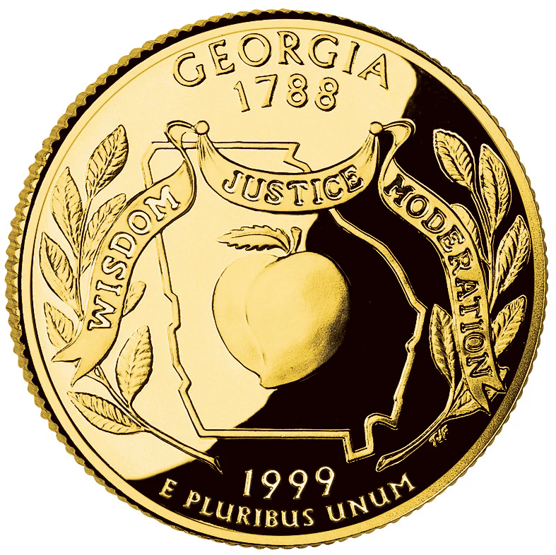 US State Quarters 1999 Georgia Gold-plated Coin