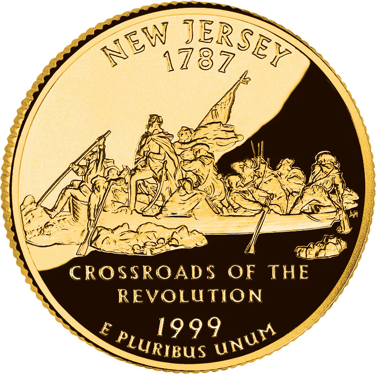 US State Quarters 1999 New Jersey Gold-plated Coin