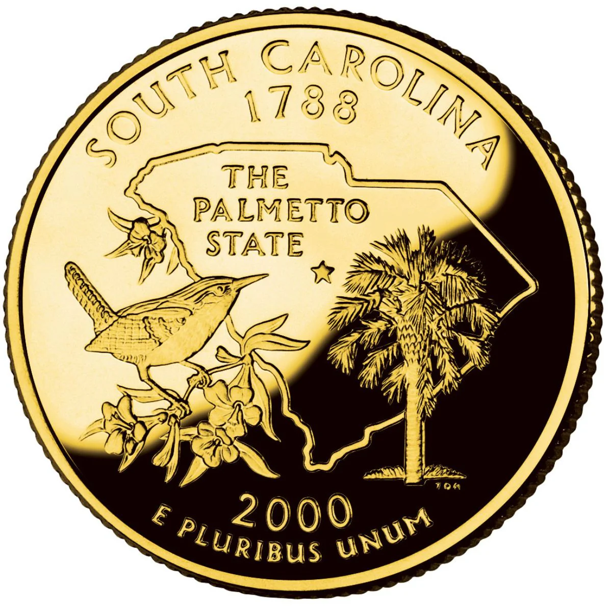 US State Quarters 2000 South Carolina Gold-plated Coin