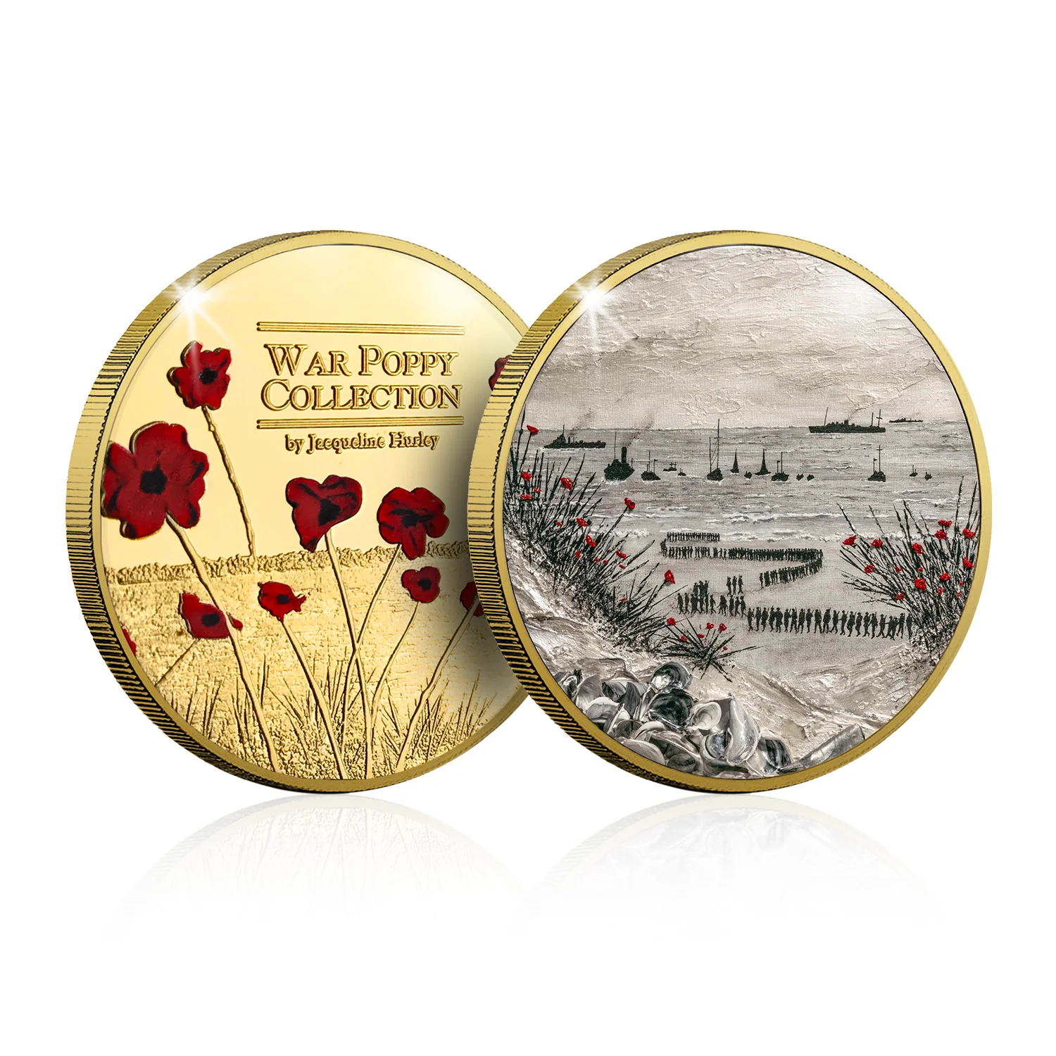 The Jacqueline Hurley War Poppy 'Thankful for Little Ships' Gold-plated Prooflike Commemorative