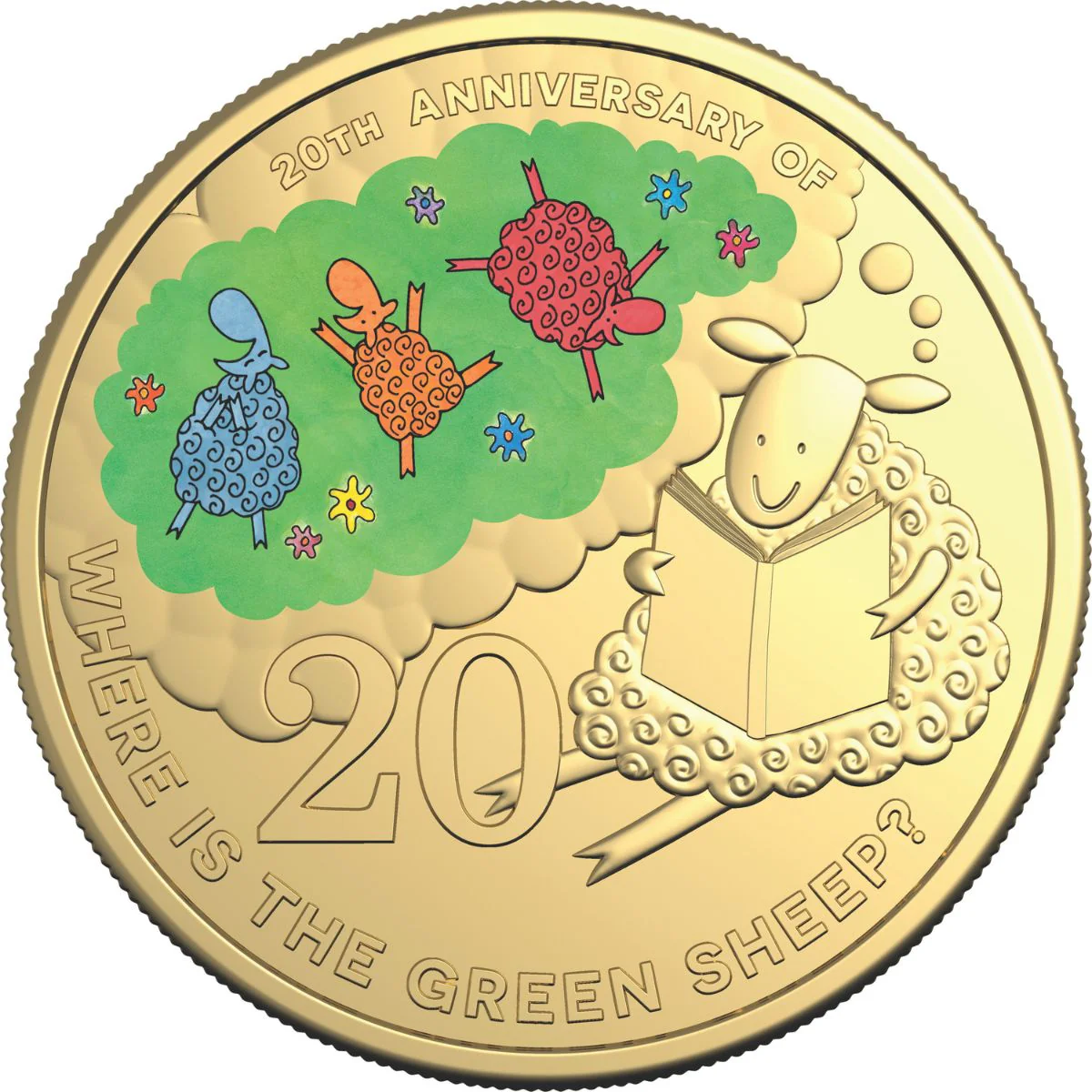 Australia Where is the Green Sheep 20th Anniversary 2024 20c Gold-plated Colour Cupro-Nickel Uncirculated Coin Deluxe Special Edition Book - Image 2