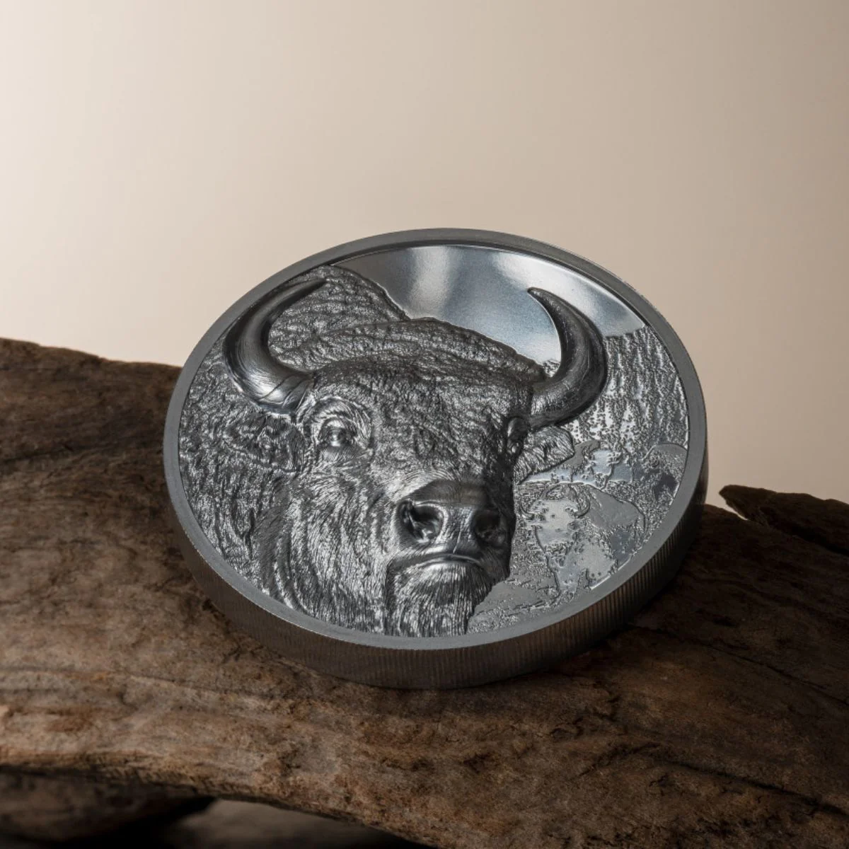 Wild Mongolia 2025 1000T Bison Ultra High Relief 2oz Silver Black Proof Coin - Image 4