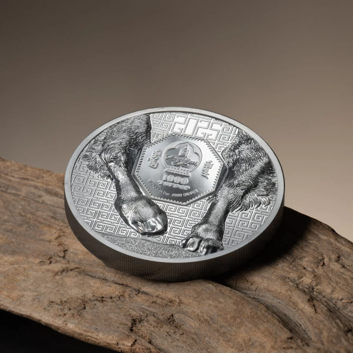 Wild Mongolia 2025 1000T Bison Ultra High Relief 2oz Silver Black Proof Coin - Image 5