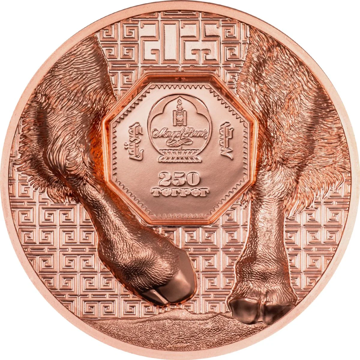 Wild Mongolia 2025 250T Bison Ultra High Relief Copper Proof Coin - Image 2