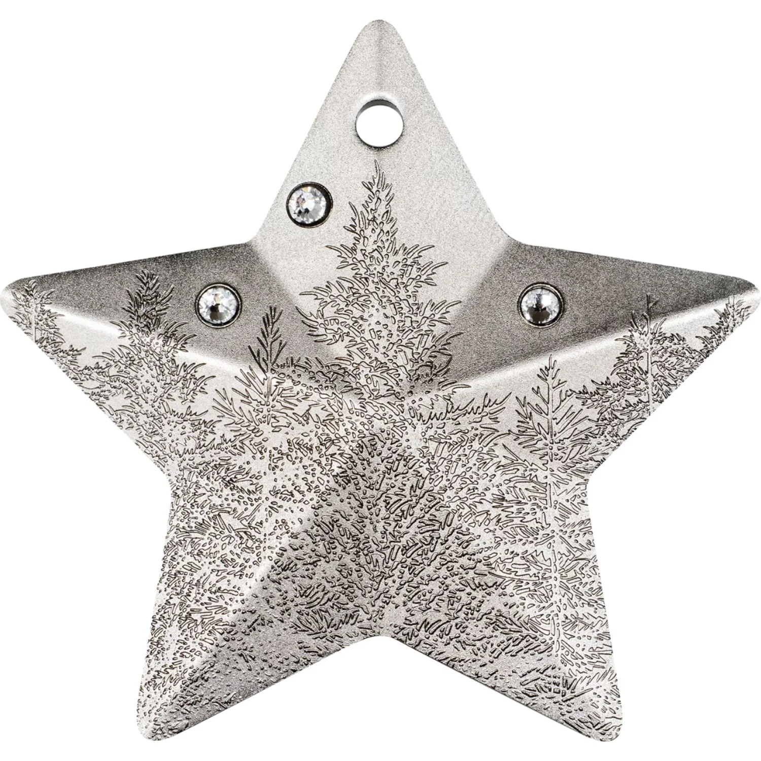 Winter Forest Star 2025 $5 Rhodium-plated 1oz Silver Coin