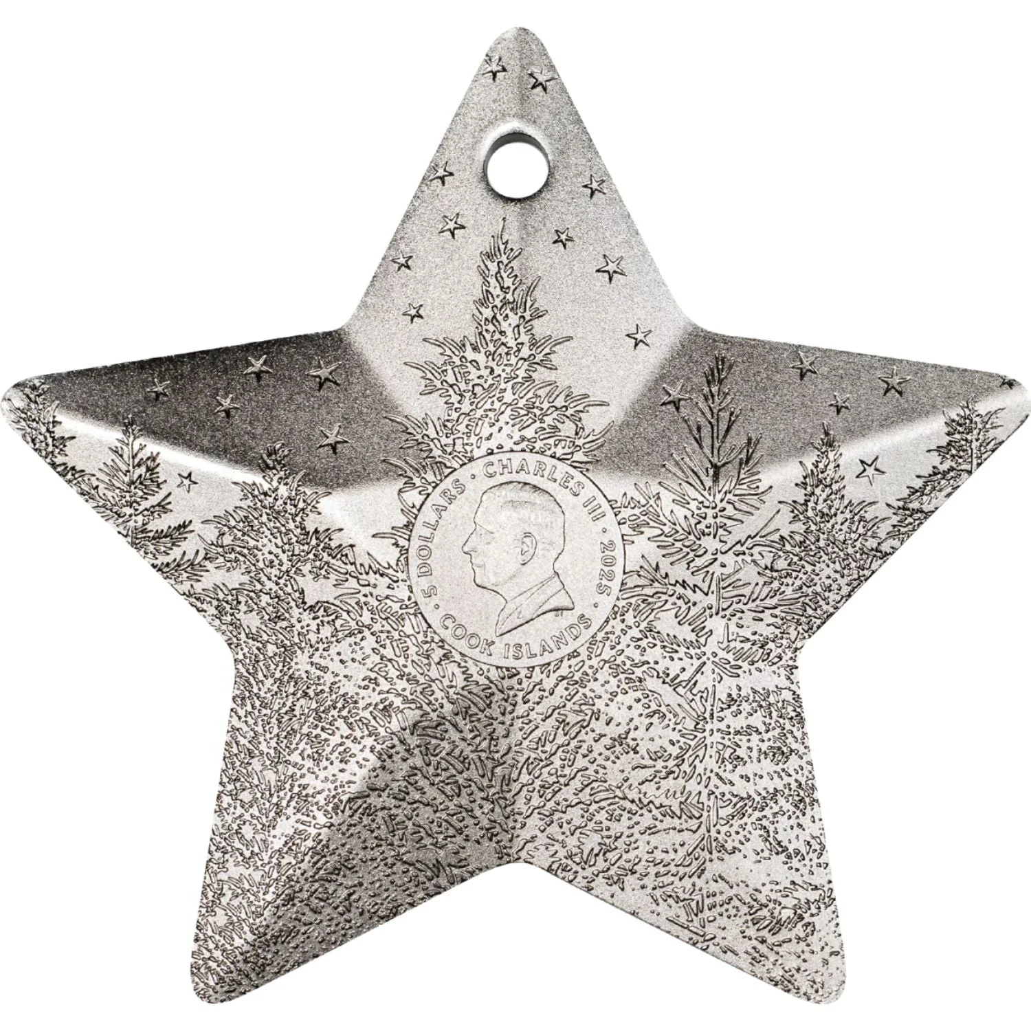 Winter Forest Star 2025 $5 Rhodium-plated 1oz Silver Coin - Image 2