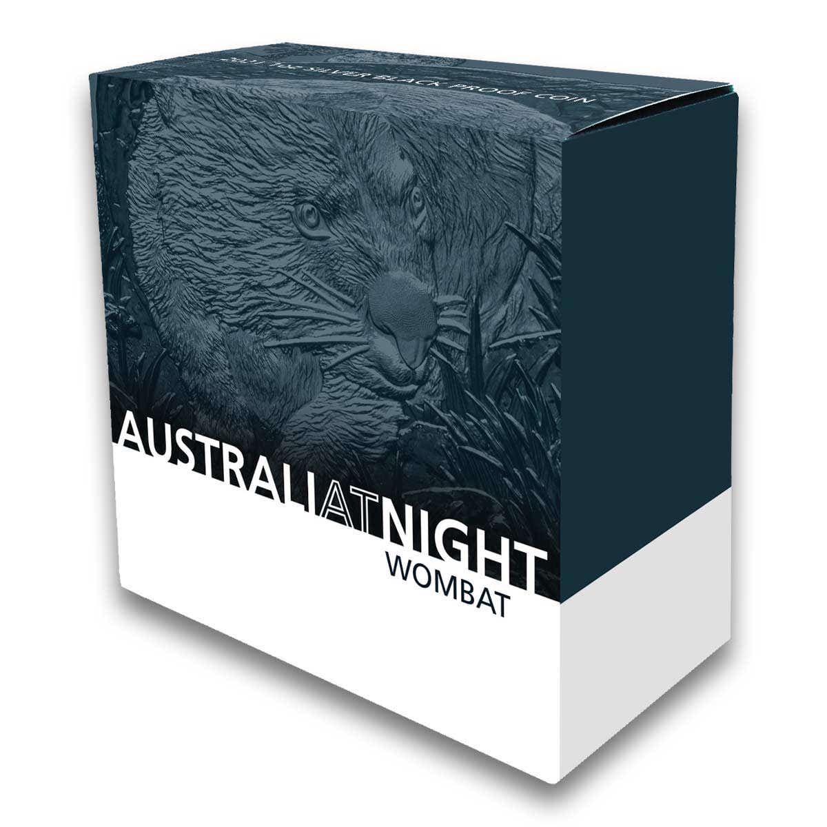 Wombat Australia at Night 2021 $1 1oz Silver Black Proof Coin - Image 4