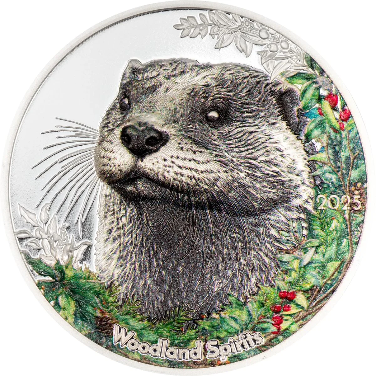 Woodland Spirits Otter 2025 500T 1oz Colour Silver Proof Coin