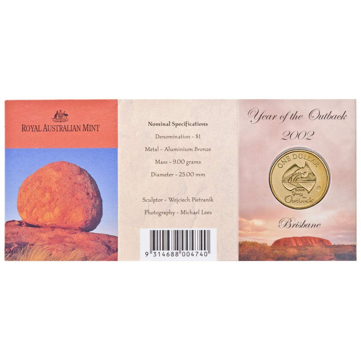 Year Of The Outback 2002 $1 'B' Mintmark Al-Br Uncirculated Coin - Image 3