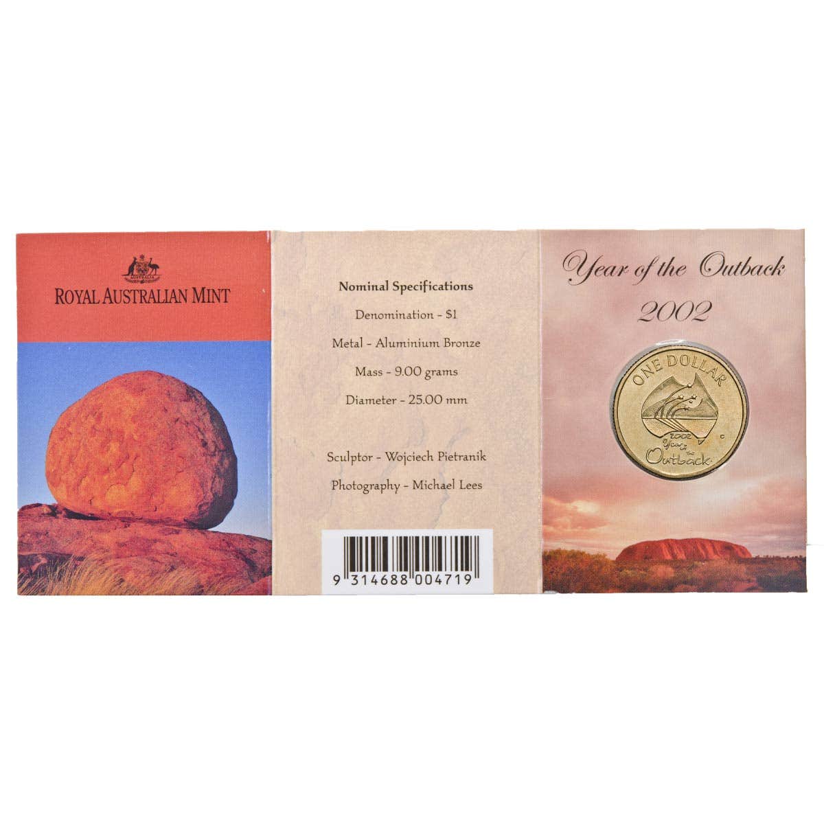 Australia Year of the Outback 2002 $1 C Mintmark Al-Br Uncirculated Coin - Image 3
