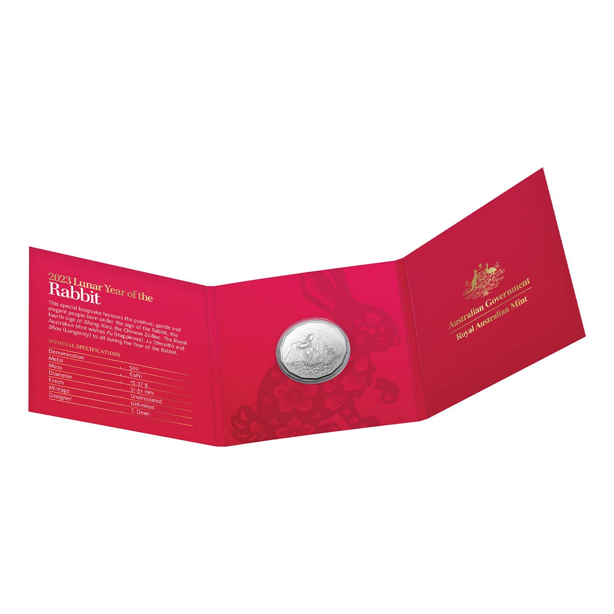 Year of the Rabbit 2023 50c Tetra Decagon Uncirculated Coin - Image 4