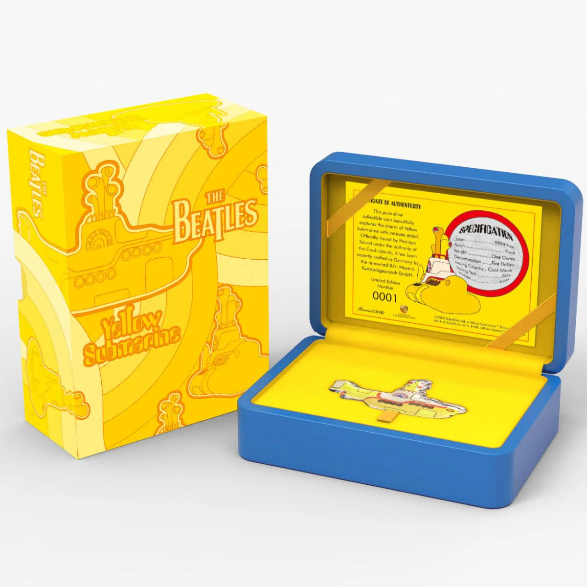 Beatles Yellow Submarine 2025 $5 Silver Proof Coin - Image 2