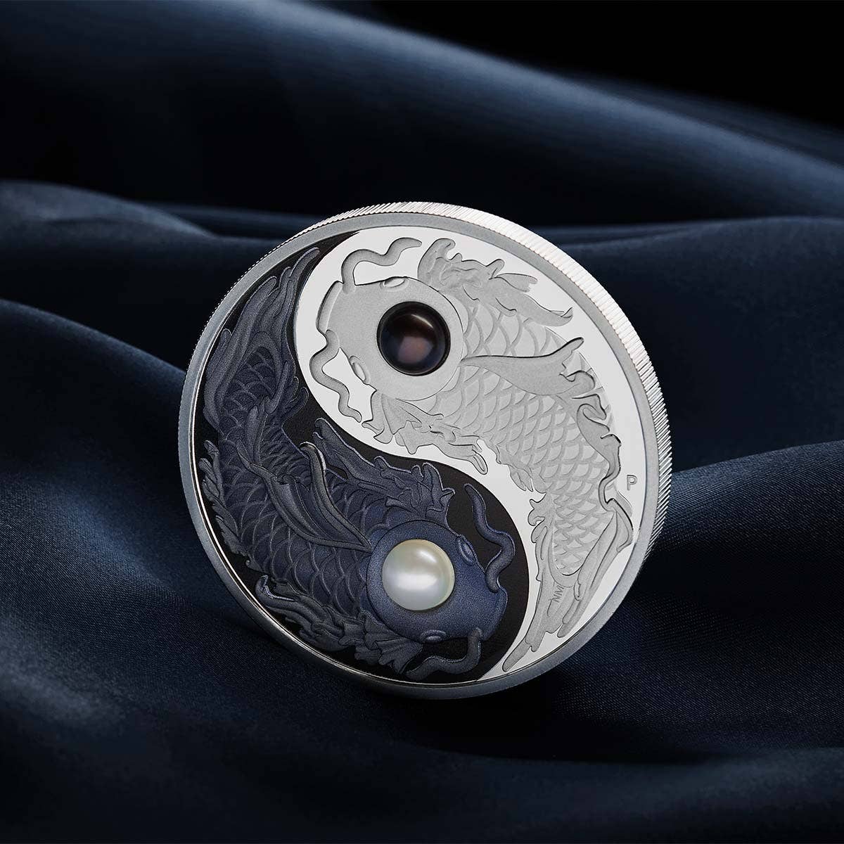 Yin Yang Koi 2024 $5 Pearls 5oz Silver Proof Coin - Image 5