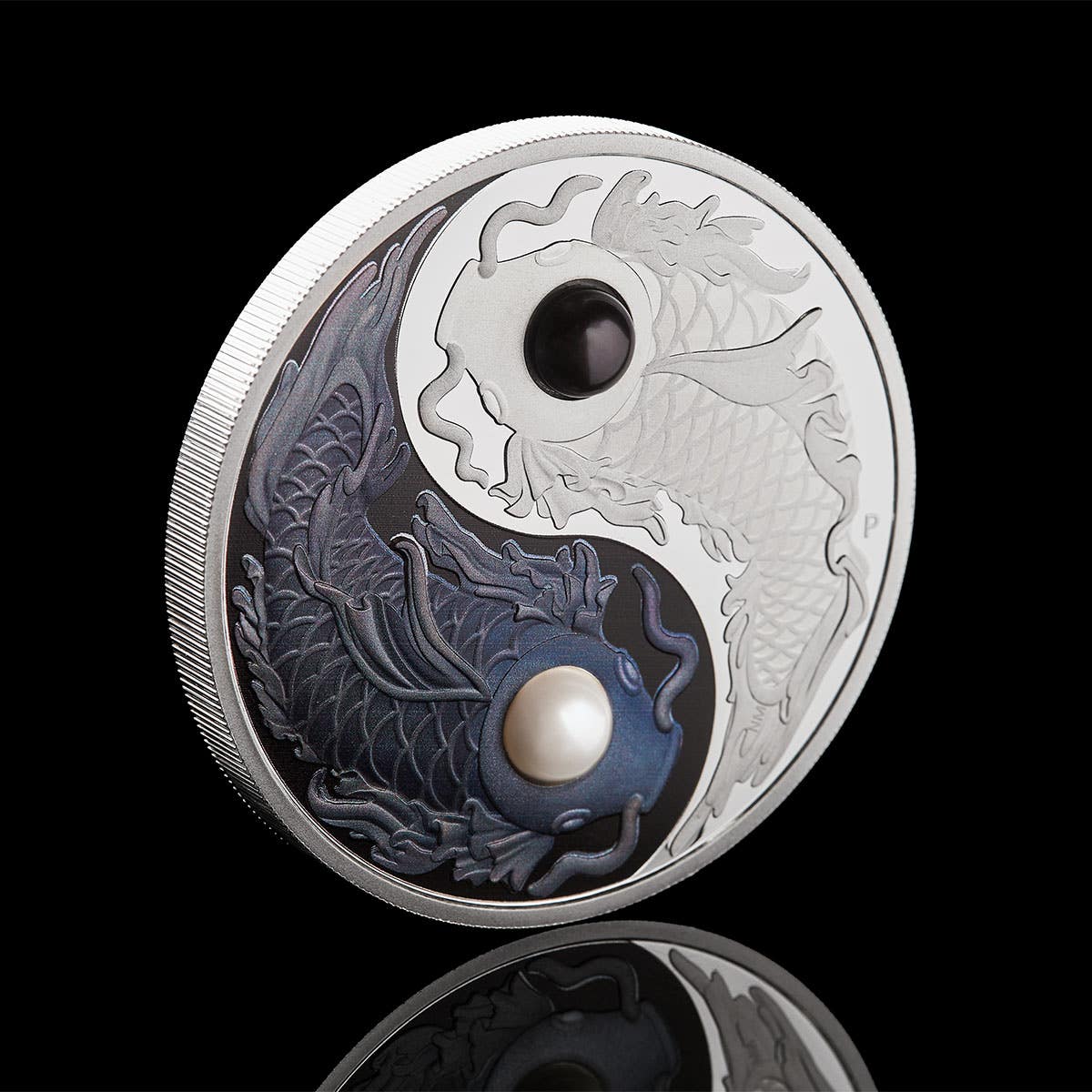 Yin Yang Koi 2024 $5 Pearls 5oz Silver Proof Coin - Image 6